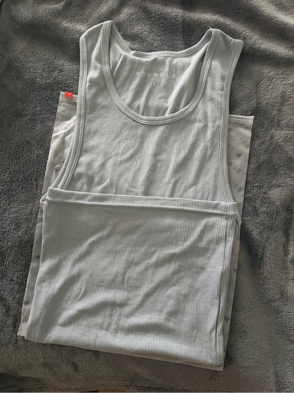 YoungLA Light Blue Ribbed Scoop Tank - Picture 5 of 5